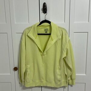 American Eagle Lived-In Sweatshirt Neon Yellow Pullover Size Small